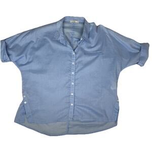 Colin's LTWT sheer cotton button-up shirt with side vents 1/2 sleeve Roll tab